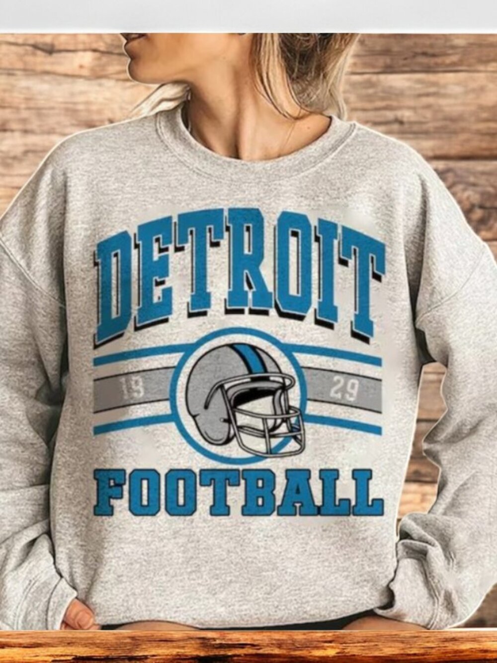 Vintage Detroit Football Crewneck Sweatshirt, Detroit Sweatshirt REPRINT